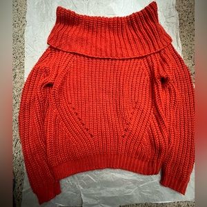 Orange knit sweater - off the sweater Forever 21